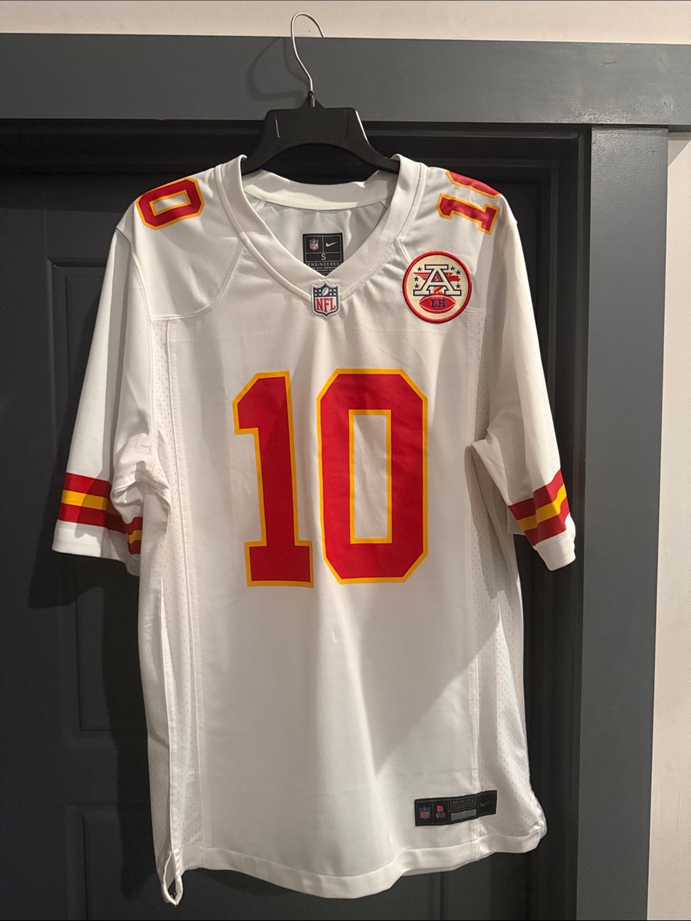 NFL White Jersey with Red and Gold #10